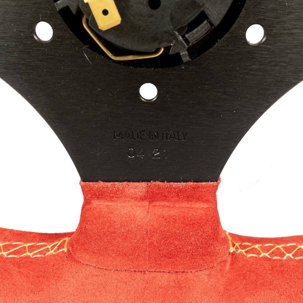 Sport Line Competition Steering Wheel - Red Suede Black Spokes 300mm