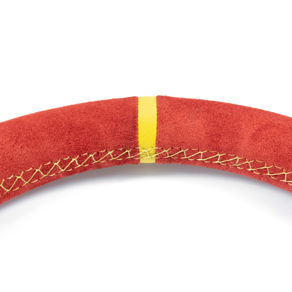 Sport Line Competition Steering Wheel - Red Suede Black Spokes 300mm