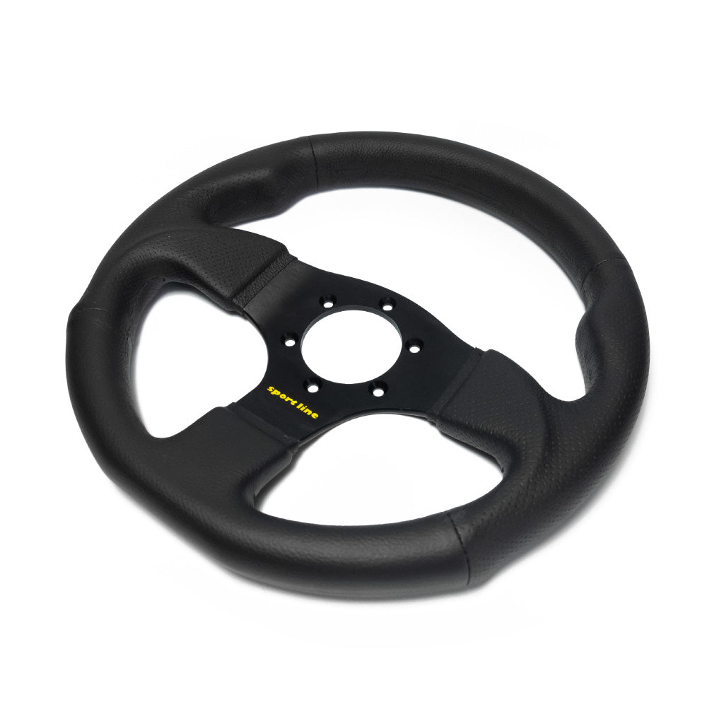 Sport Line Imola 3 Steering Wheel - Black Leather Black Spokes 300mm
