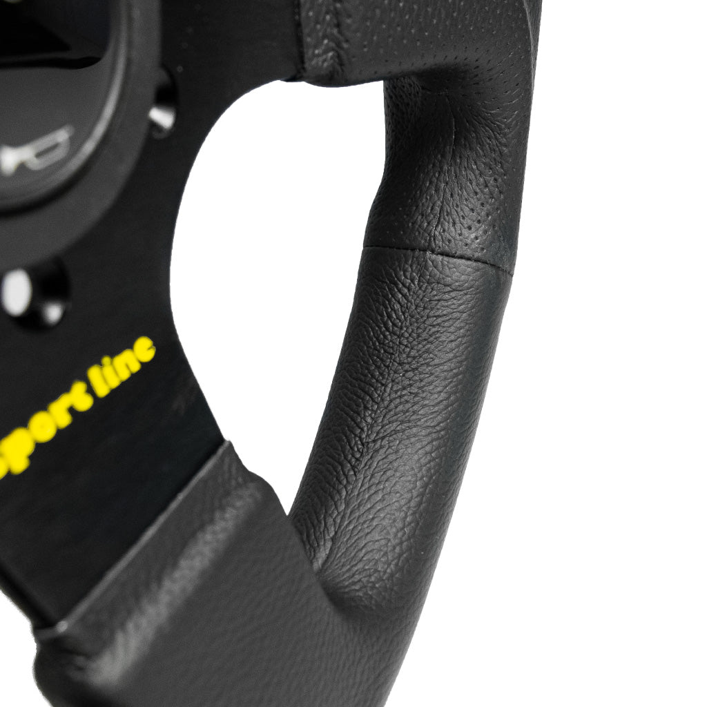 Sport Line Imola 3 Steering Wheel - Black Leather Black Spokes 300mm