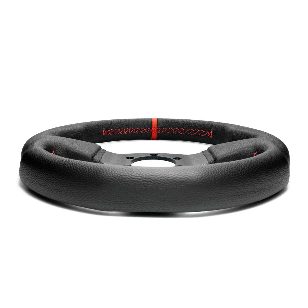 Sport Line Imola 3 Steering Wheel - Black Leather Red Marker Black Spokes 300mm