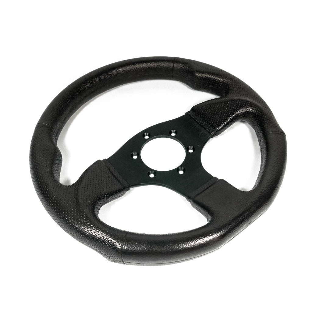 Sport Line Imola 3 Steering Wheel - Black Polyurethane Black Spokes 300mm