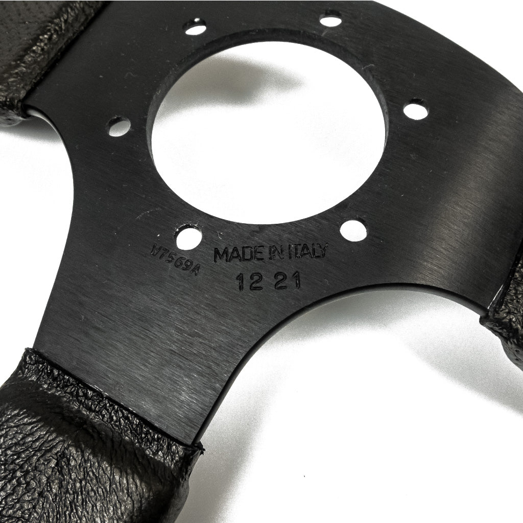 Sport Line Imola 3 Steering Wheel - Black Polyurethane Black Spokes 300mm