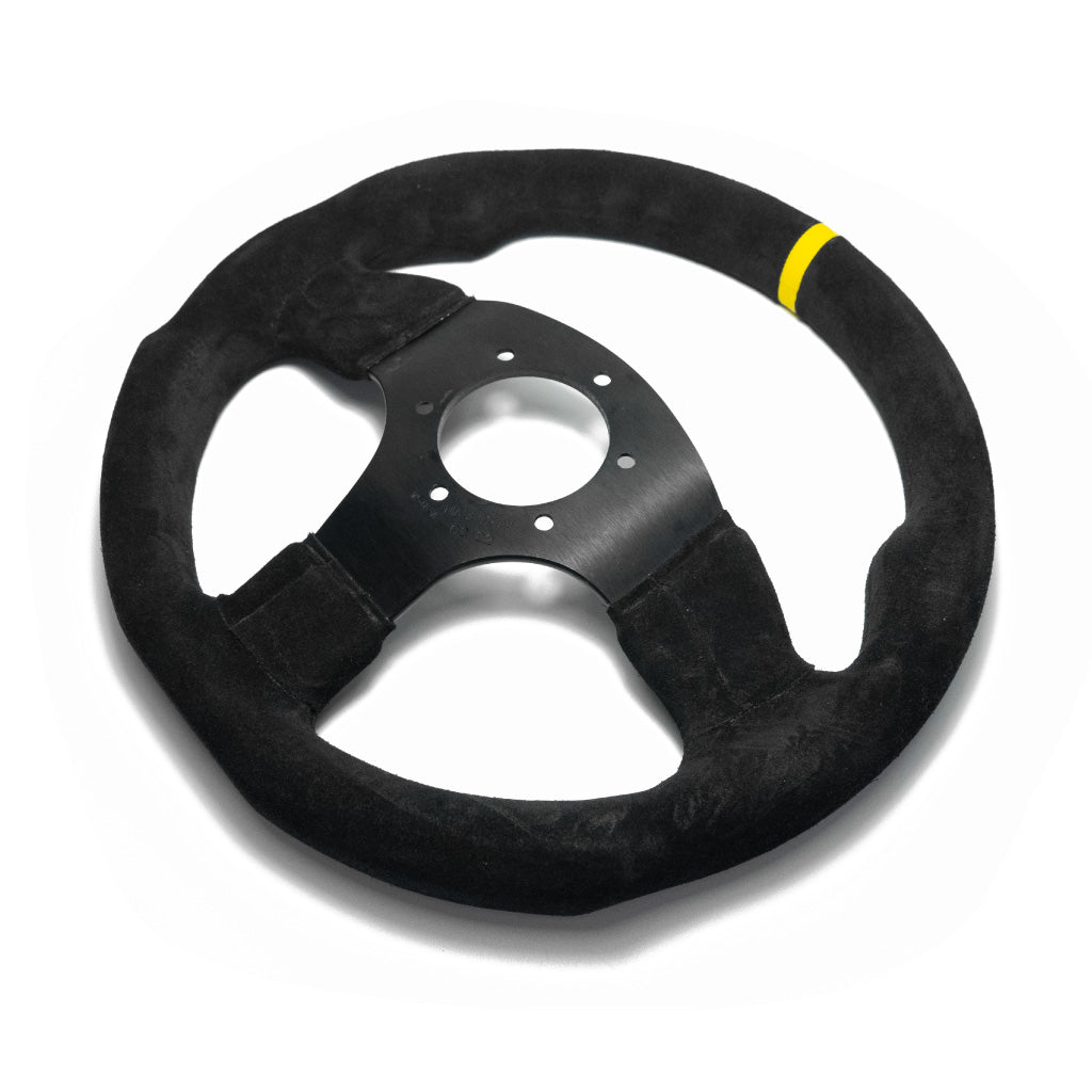 Sport Line Imola 3 Steering Wheel - Black Suede Black Spokes 300mm