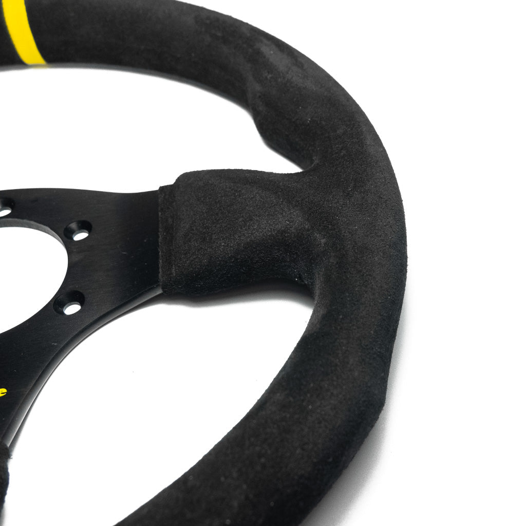 Sport Line Imola 3 Steering Wheel - Black Suede Black Spokes 300mm