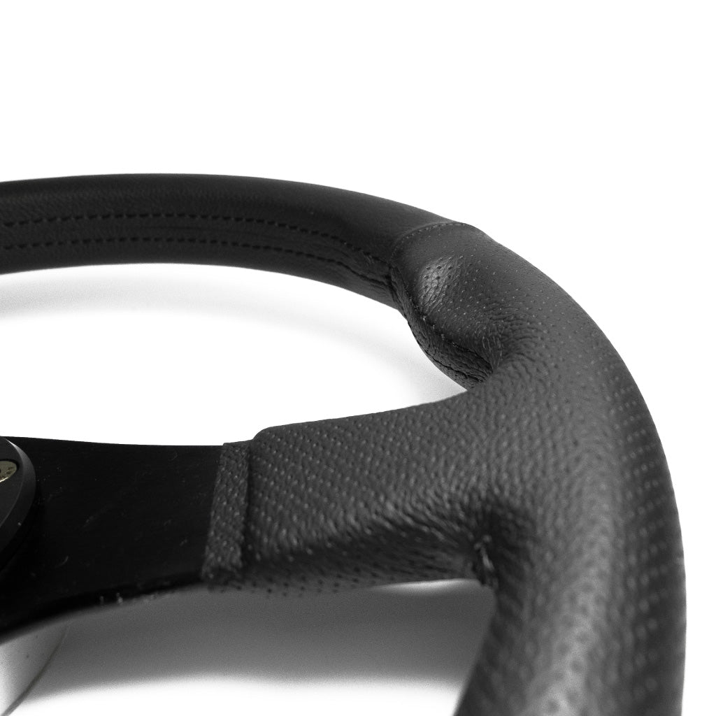 Sport Line Imola Steering Wheel - Black Leather Black Spokes 350mm