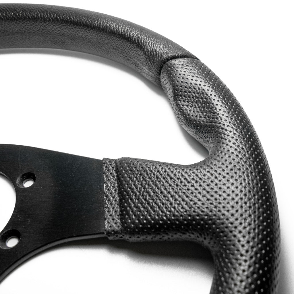 Sport Line Imola Steering Wheel - Black Polyurethane Black Spokes 330mm