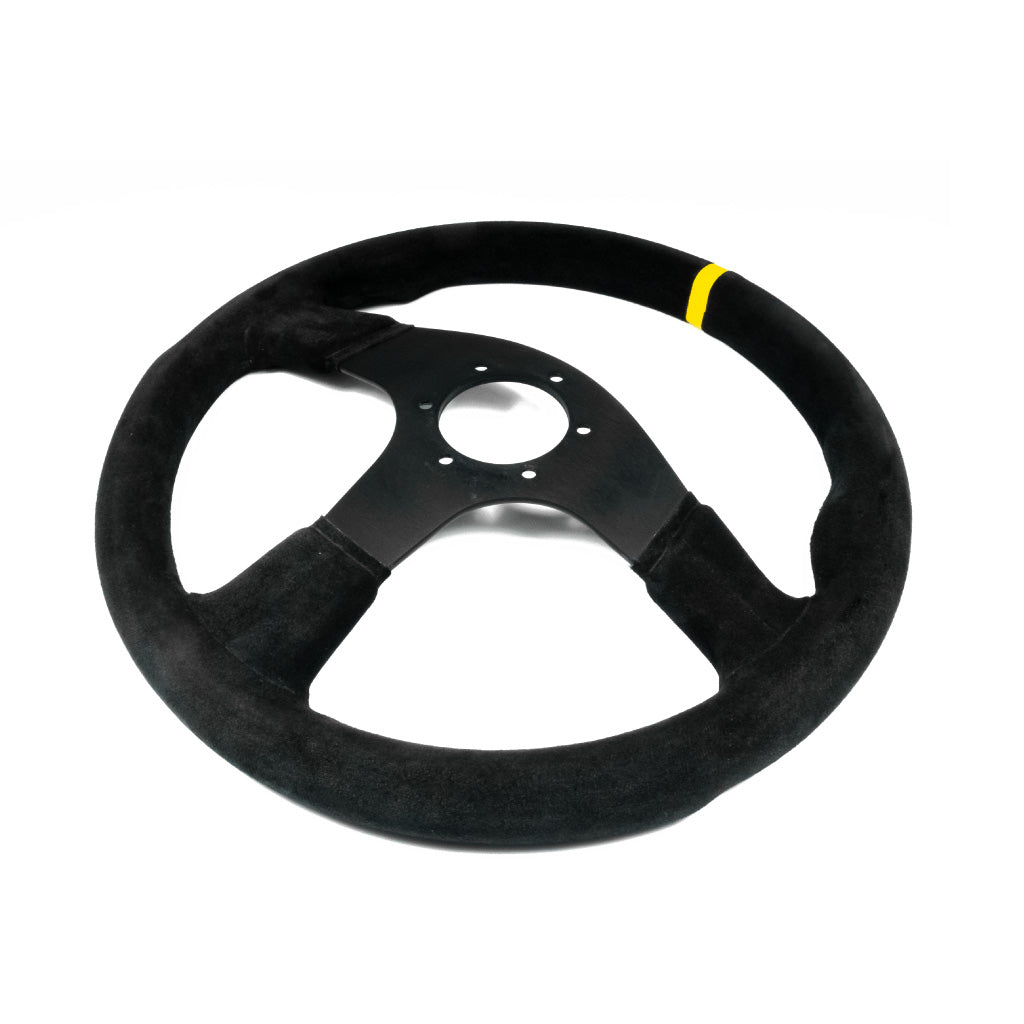 Sport Line Imola Steering Wheel - Black Suede Black Spokes 350mm