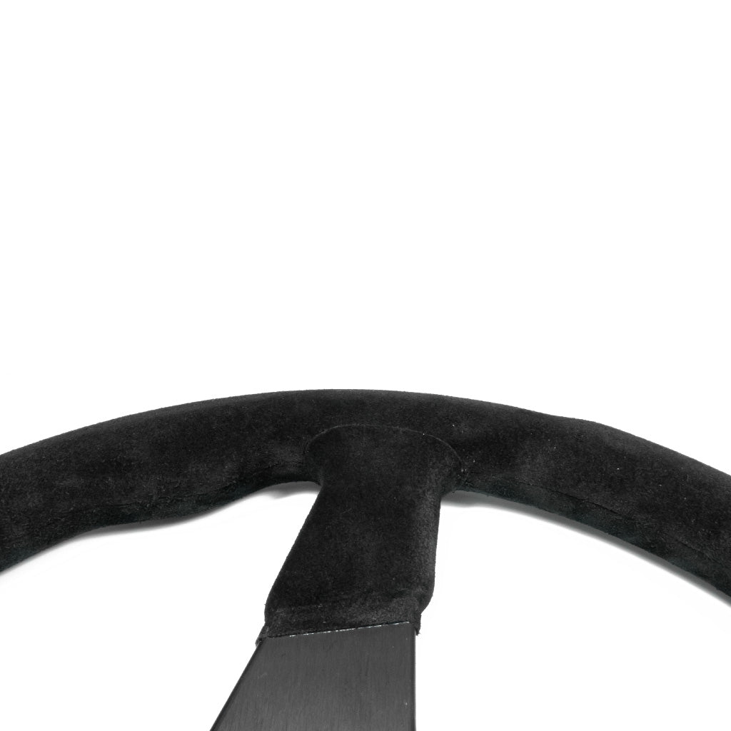 Sport Line Imola Steering Wheel - Black Suede Black Spokes 350mm