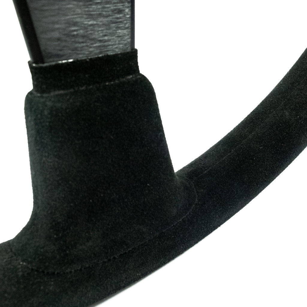 Sport Line Imola Steering Wheel - Black Suede Black Spokes 380mm