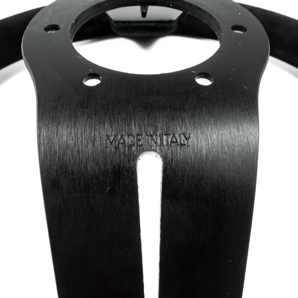 Sport Line Racing 2 Two Spoke Steering Wheel - Black Suede Black Spokes 350mm