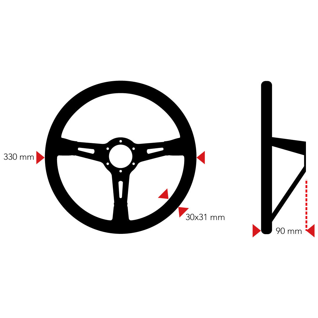 Sport Line Racing 3 Drifting Deep Dish Steering Wheel