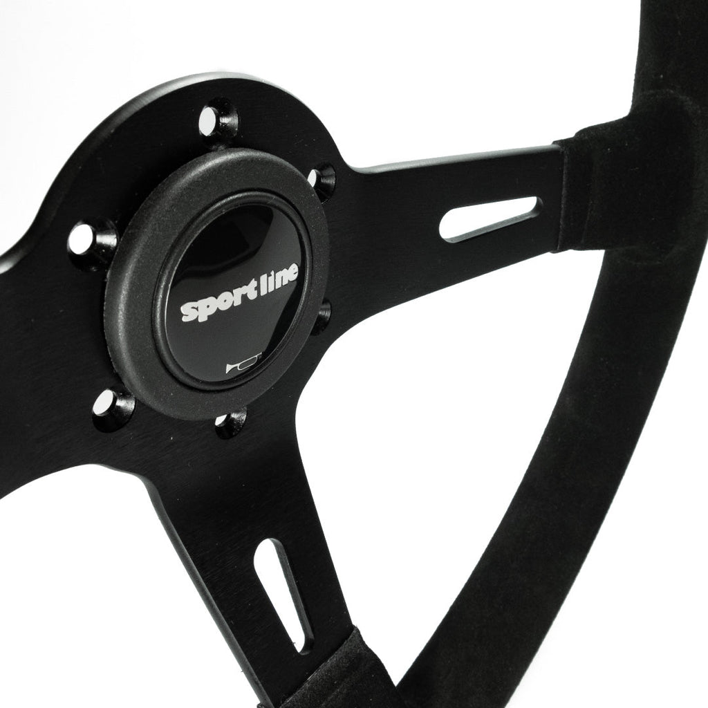 Sport Line Racing 3 Drifting Steering Wheel - Black Suede Black Spokes 330mm