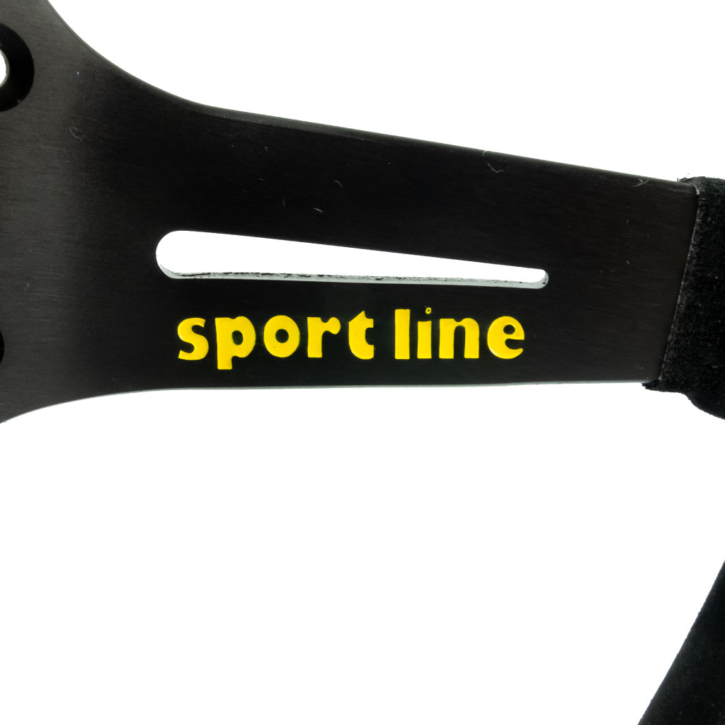 Sport Line Racing 3 Steering Wheel - Black Suede Black Spokes 350mm