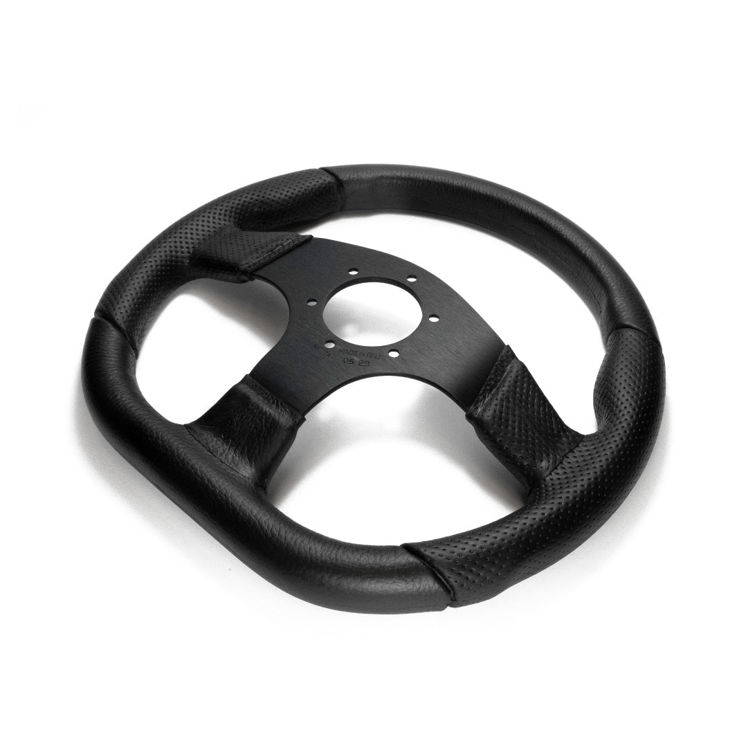 Sport Line Runner Steering Wheel - Black Polyurethane Black Spokes 330mm