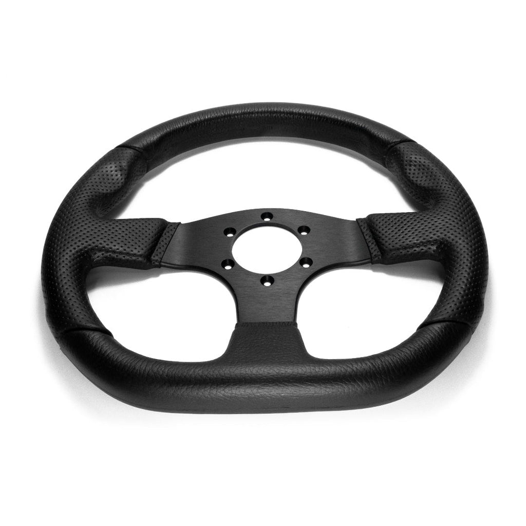 Sport Line Runner Steering Wheel - Black Polyurethane Black Spokes 330mm