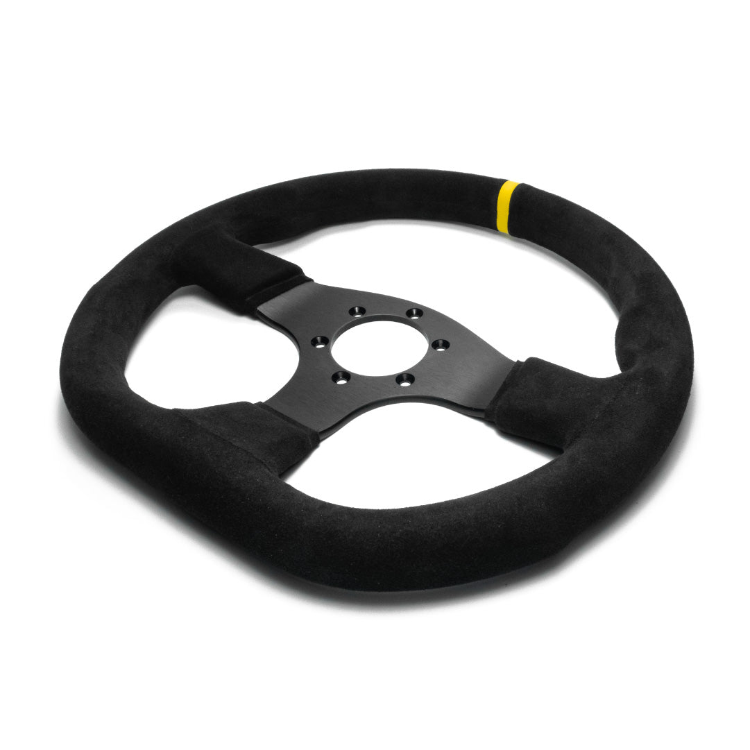 Sport Line Runner Steering Wheel - Black Suede Black Spokes 330mm