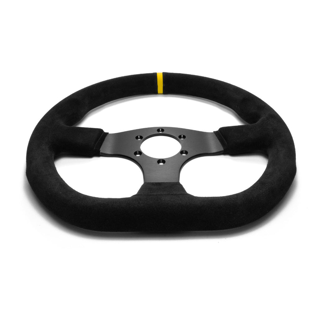 Sport Line Runner Steering Wheel - Black Suede Black Spokes 330mm