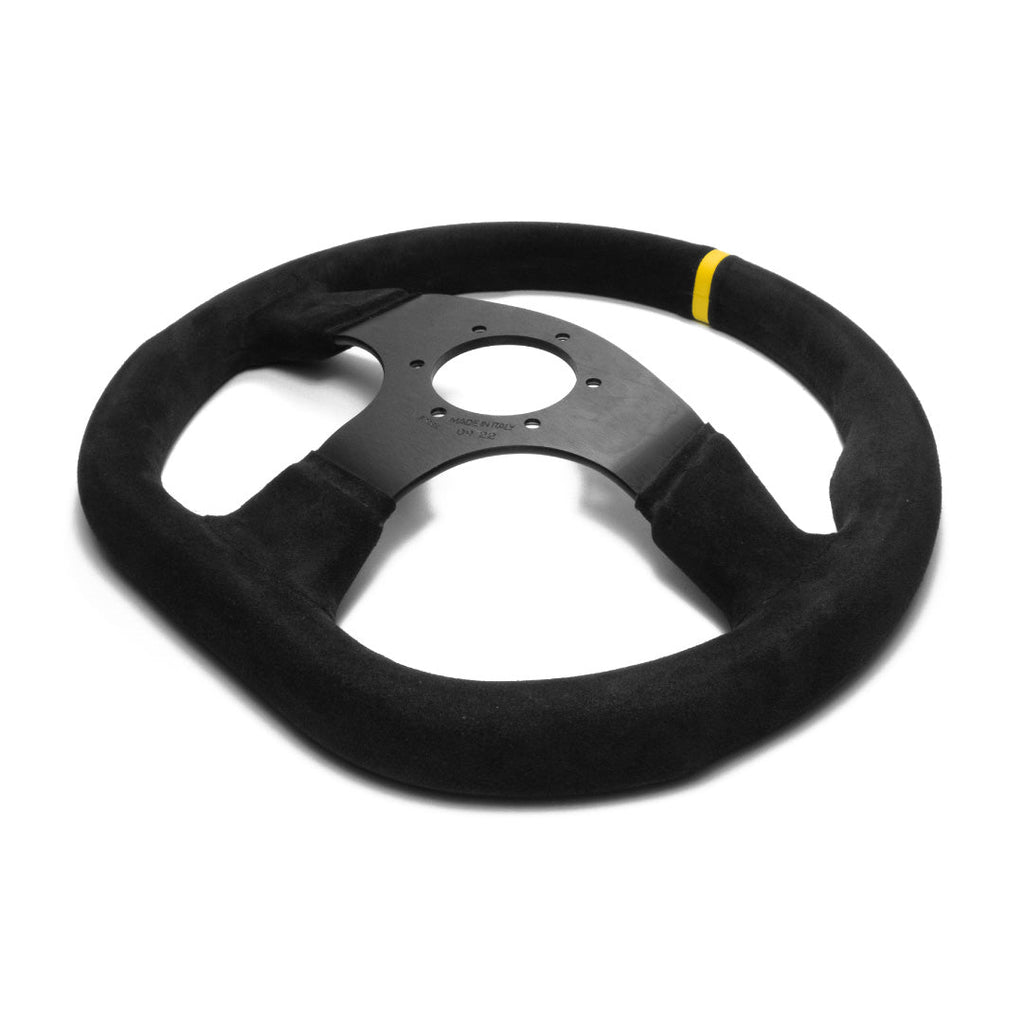 Sport Line Runner Steering Wheel - Black Suede Black Spokes 330mm