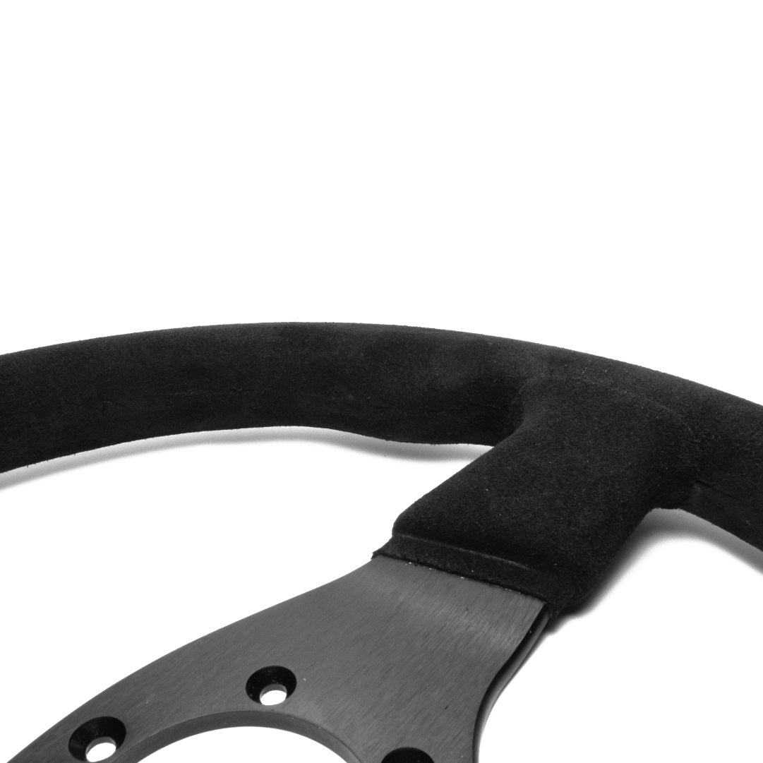 Sport Line Runner Steering Wheel - Black Suede Black Spokes 330mm