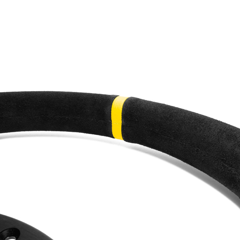 Sport Line Runner Steering Wheel - Black Suede Black Spokes 330mm