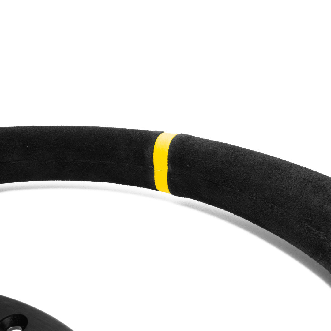 Sport Line Runner Steering Wheel - Black Suede Black Spokes 330mm