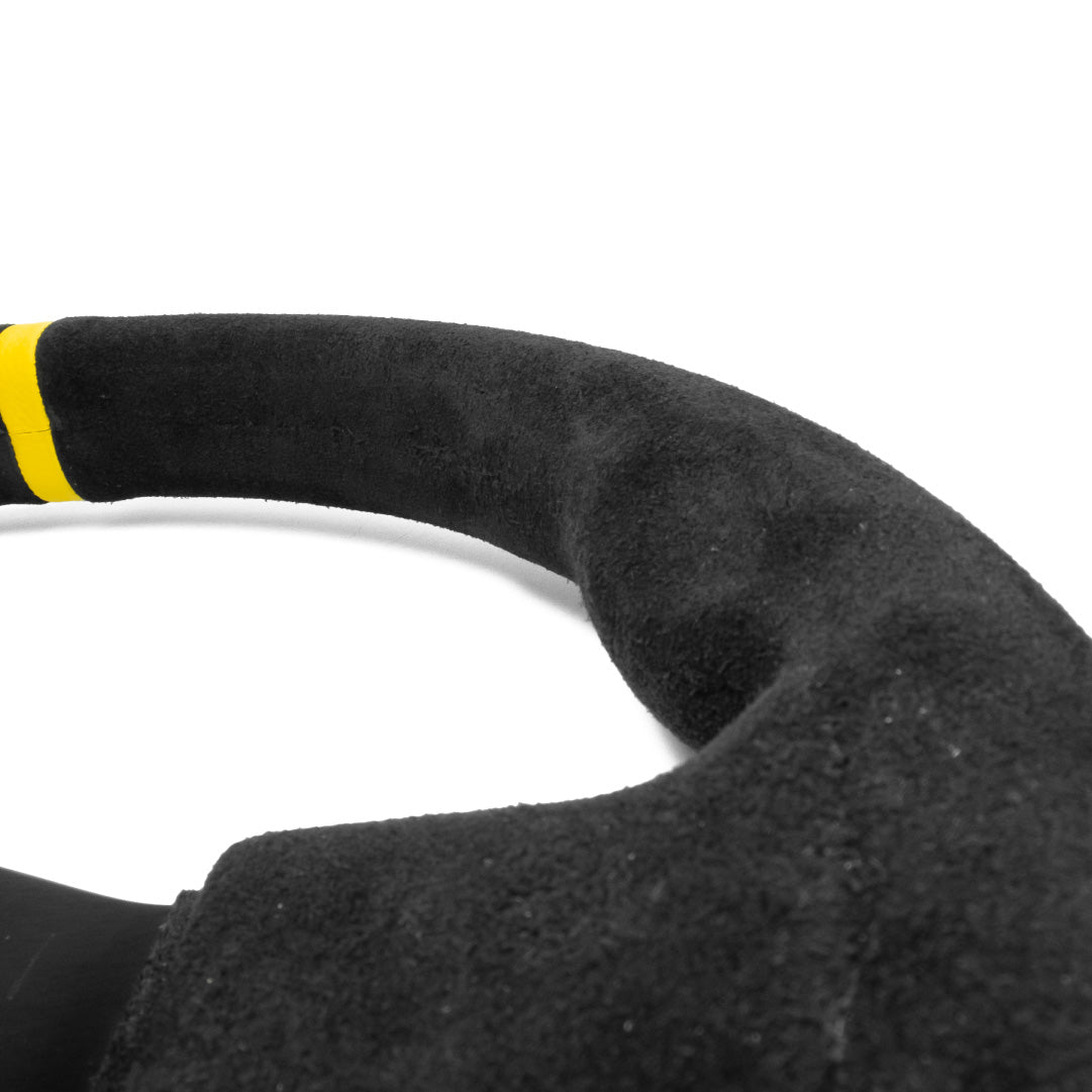 Sport Line Runner Steering Wheel - Black Suede Black Spokes 330mm