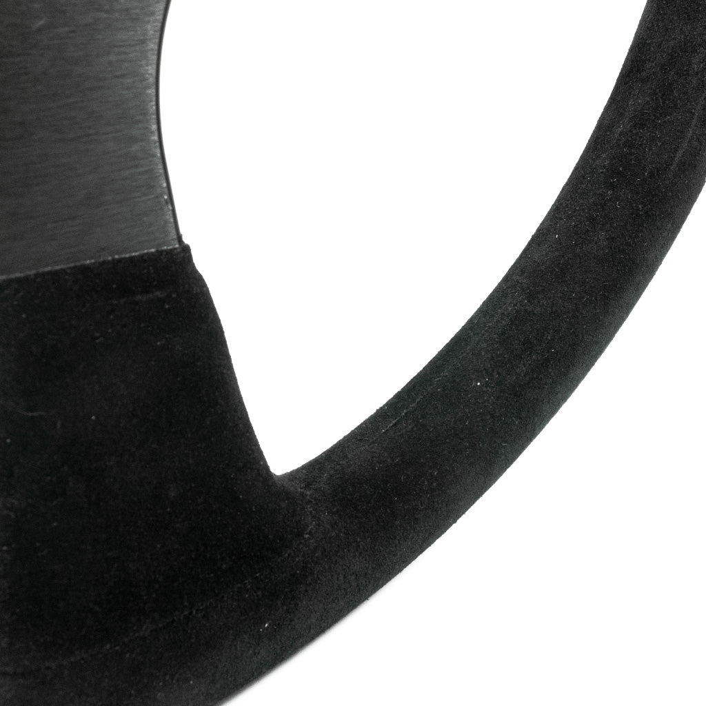 Sport Line Sprint Steering Wheel - Black Suede Black Spokes 350mm