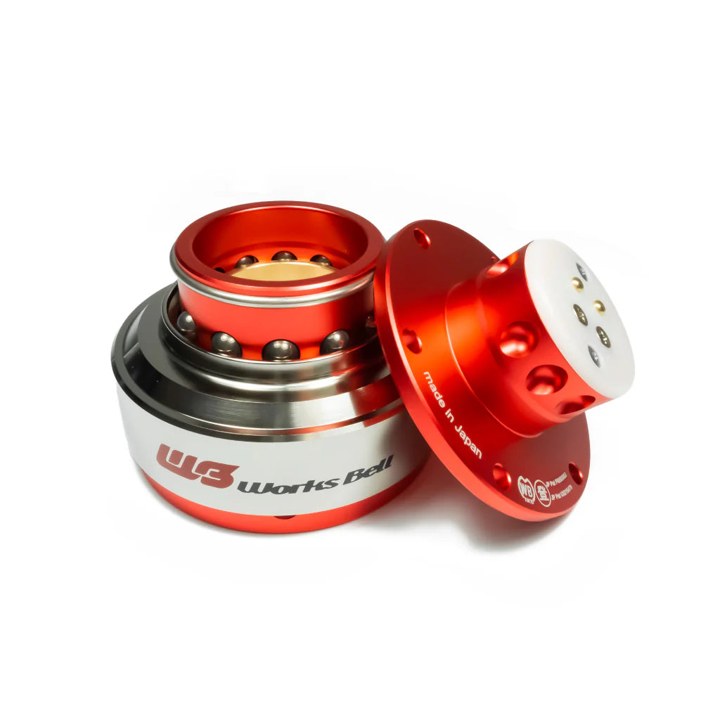 Works Bell RAPFIX 2 Steering Wheel Quick Release System Kit - Bolt-On - Red
