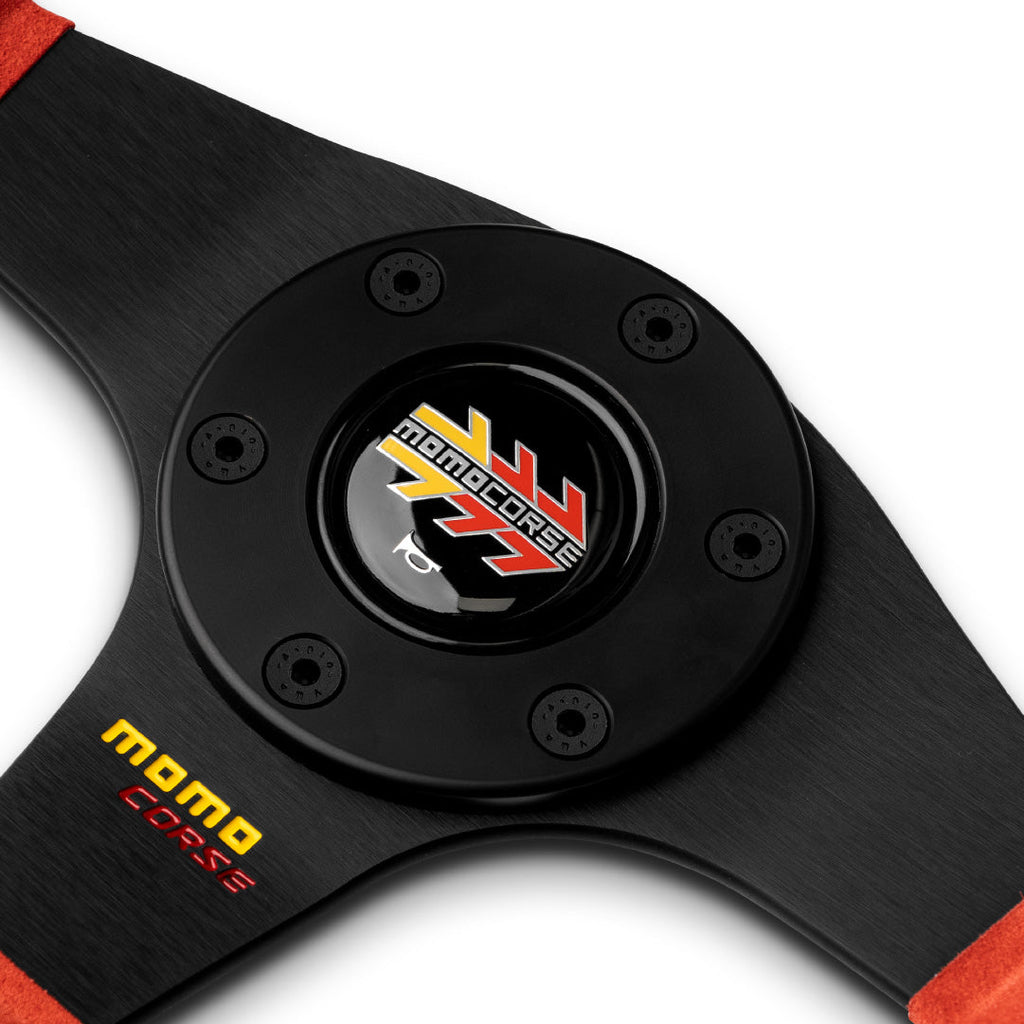 MOMO Corse 2.0 Steering Wheel - Blue Suede Black Spokes 350mm