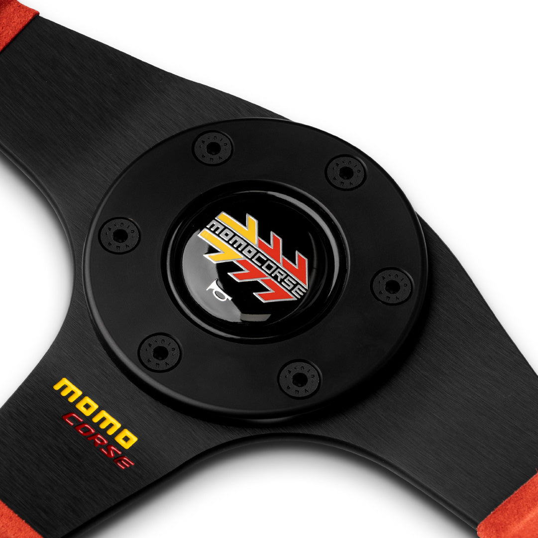 MOMO Corse 2.0 Steering Wheel - Blue Suede Black Spokes 350mm
