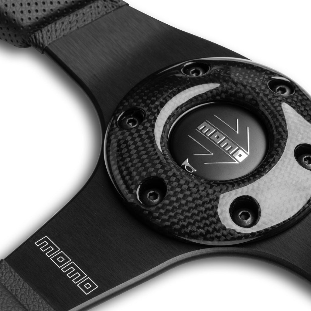 MOMO Jet Steering Wheel Black Leather Black Spokes 320mm - evilspeed.eu