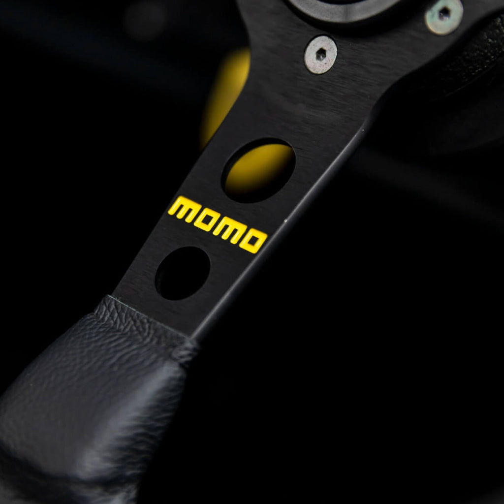 MOMO Mod. 07 Steering Wheel - Black Leather Black Spokes 350mm
