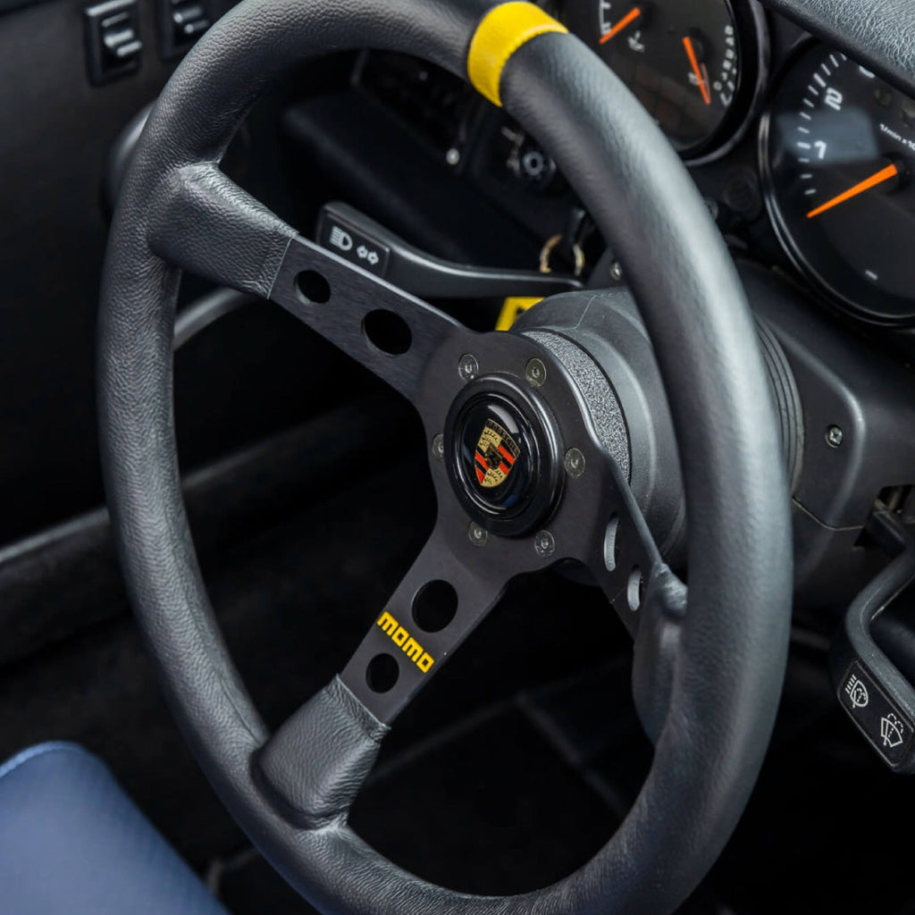 MOMO Mod. 07 Steering Wheel - Black Leather Black Spokes 350mm