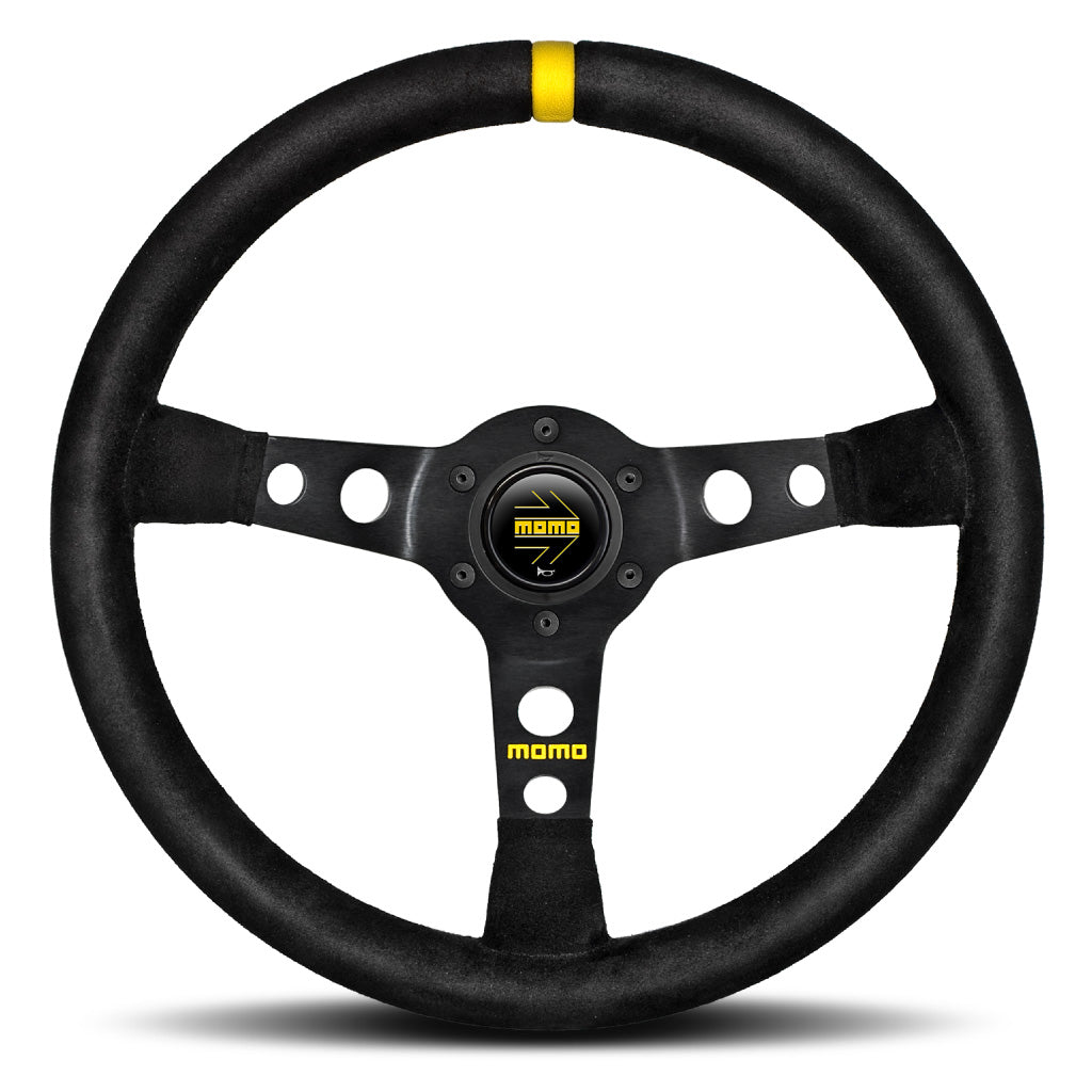 MOMO Mod. 07 Steering Wheel Black Suede Black Spokes 350mm