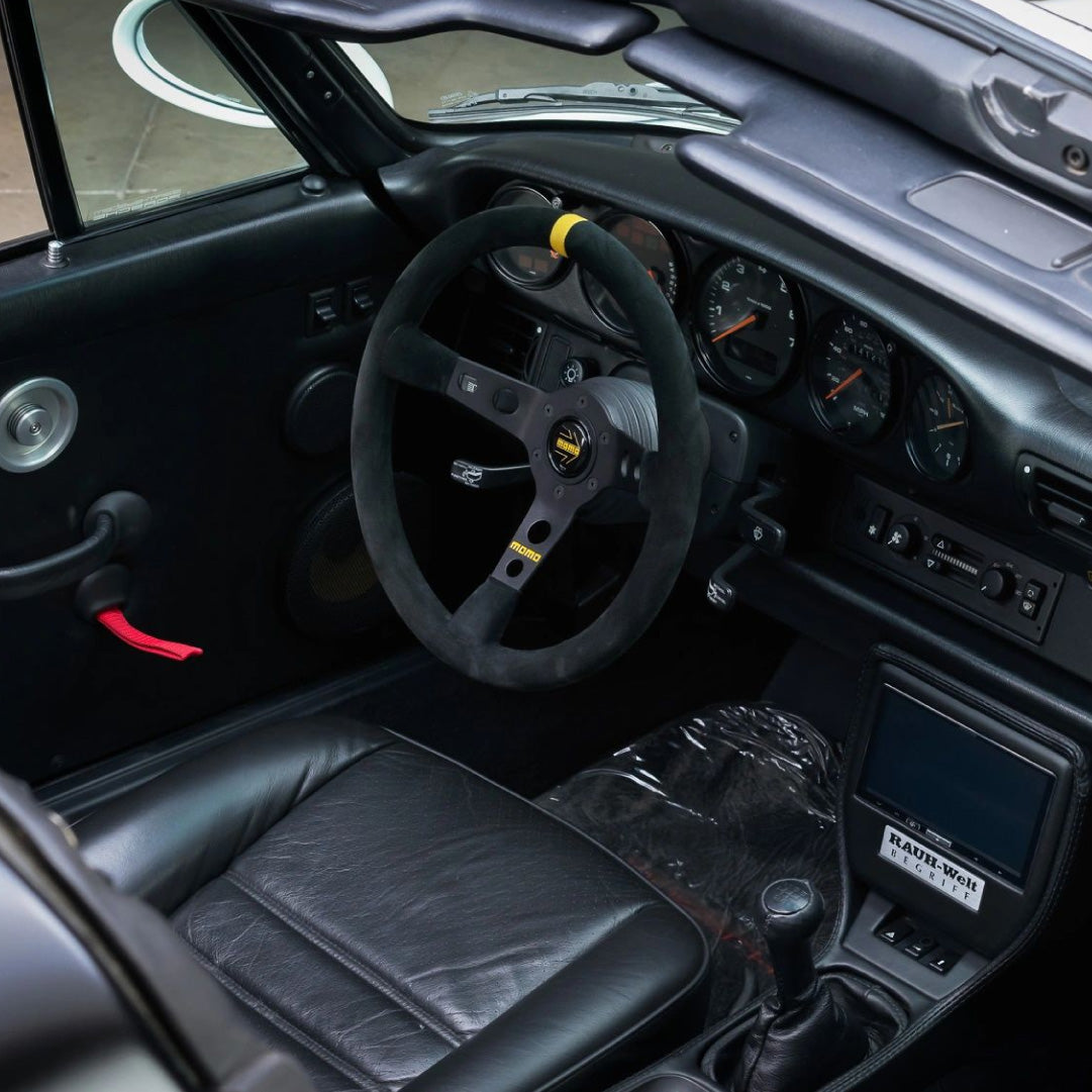 MOMO Mod. 07 Steering Wheel - Black Suede Black Spokes 350mm