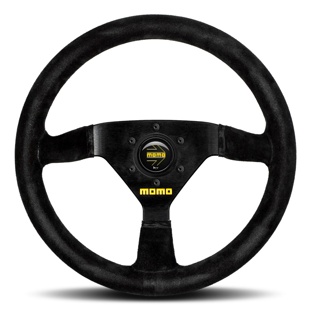 MOMO Mod. 69 Steering Wheel Black Suede Black Spokes 350mm