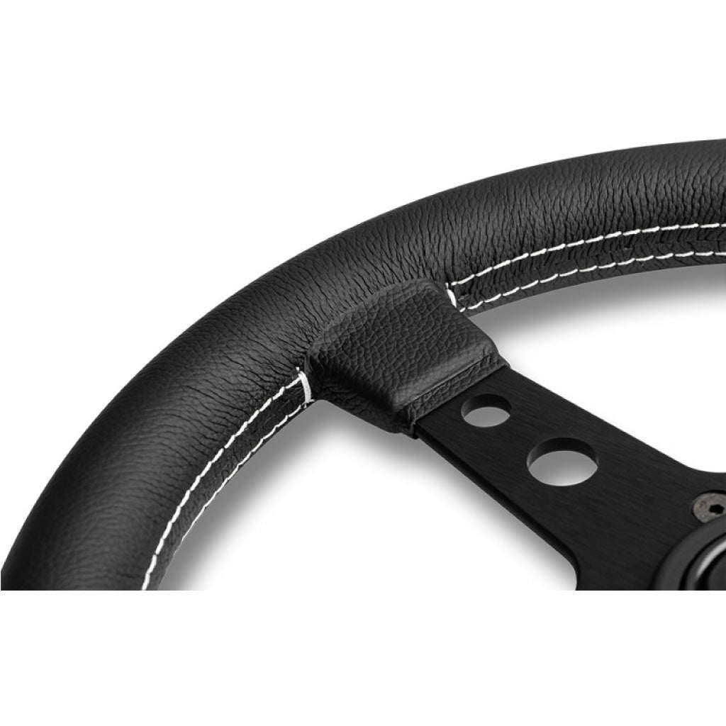 MOMO Prototipo Steering Wheel - Black Leather Black Spokes 320mm