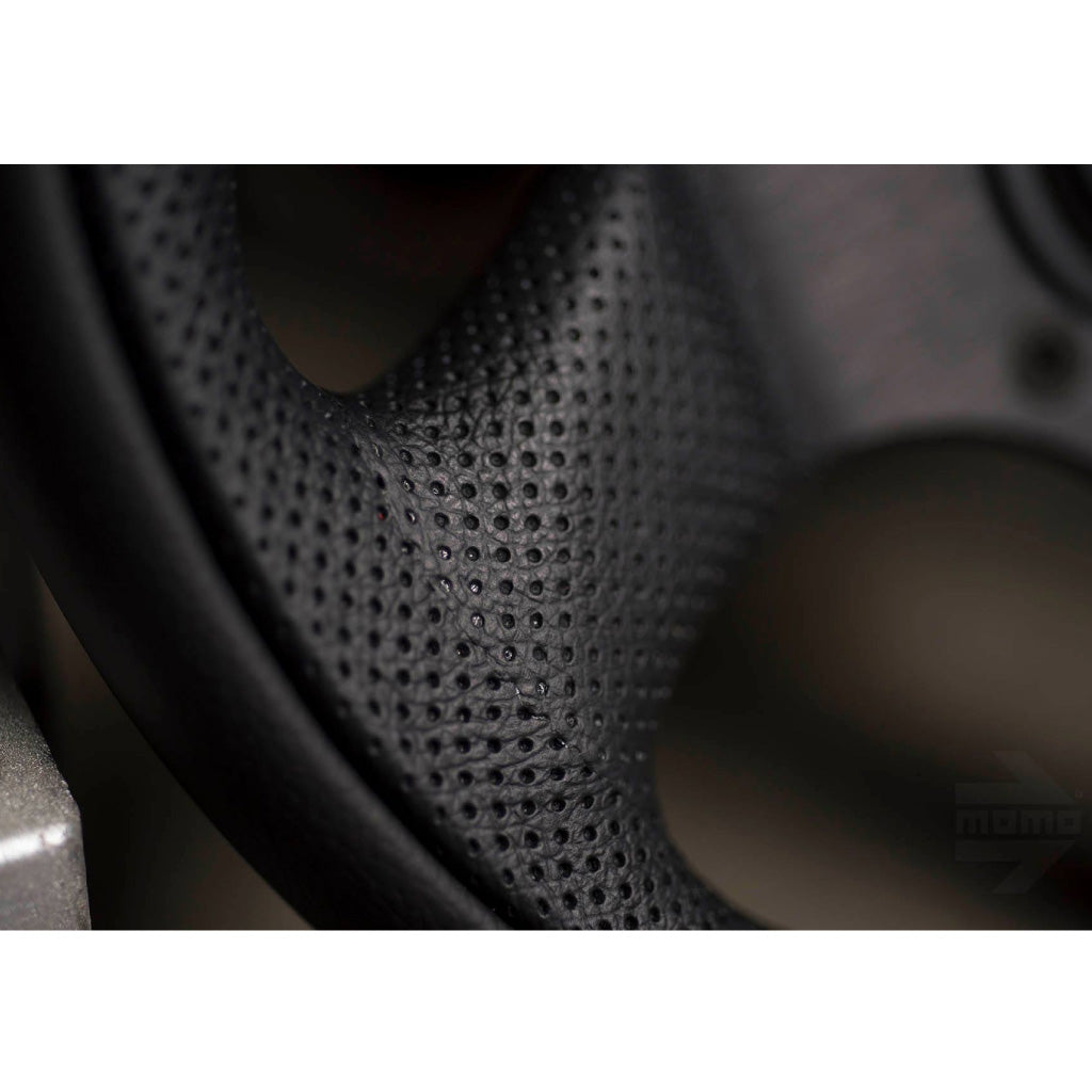 MOMO Team Steering Wheel - Black Leather Black Spokes 280mm