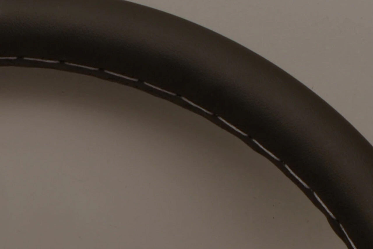 Nardi ND Classic Steering Wheel - Black Leather Black Spokes White Stitching 330