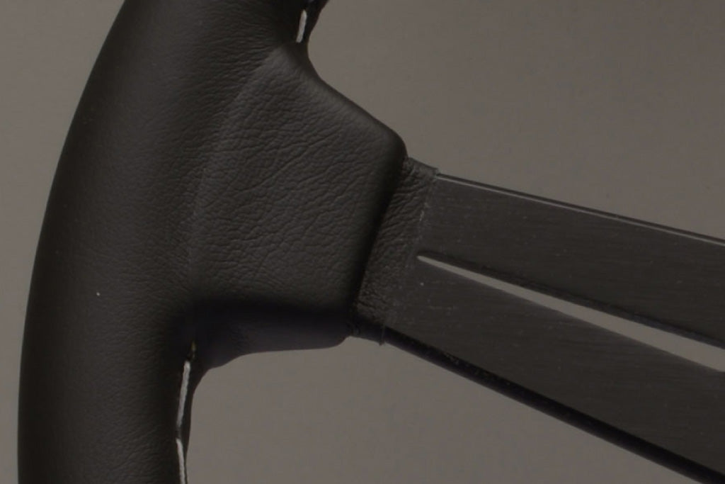 Nardi ND Classic Steering Wheel - Black Leather with Grey Stitching Black Spokes 340mm