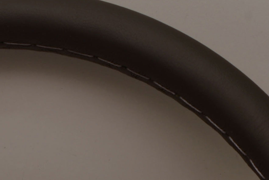 Nardi ND Classic Steering Wheel - Black Leather Grey Stitching Silver Spokes 340mm