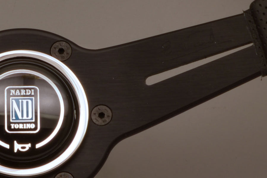 Nardi ND Classic Steering Wheel - Black Perforated Leather with Red Stitching Black Spokes 330mm