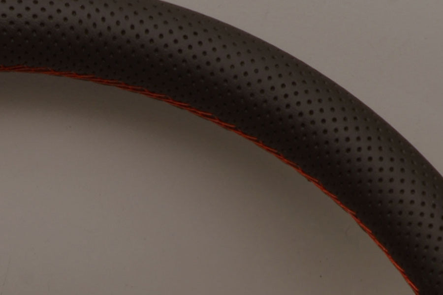 Nardi ND Classic Steering Wheel - Black Perforated Leather with Red Stitching Black Spokes 330mm