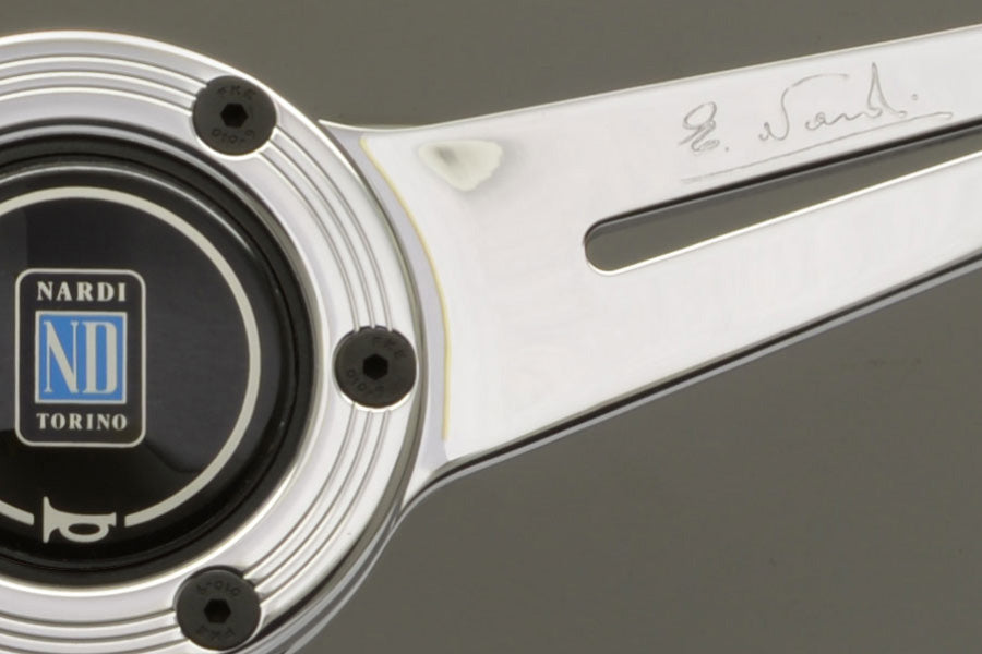 Nardi ND Classic Steering Wheel - Wood Polished Spokes Visible Screws 360mm