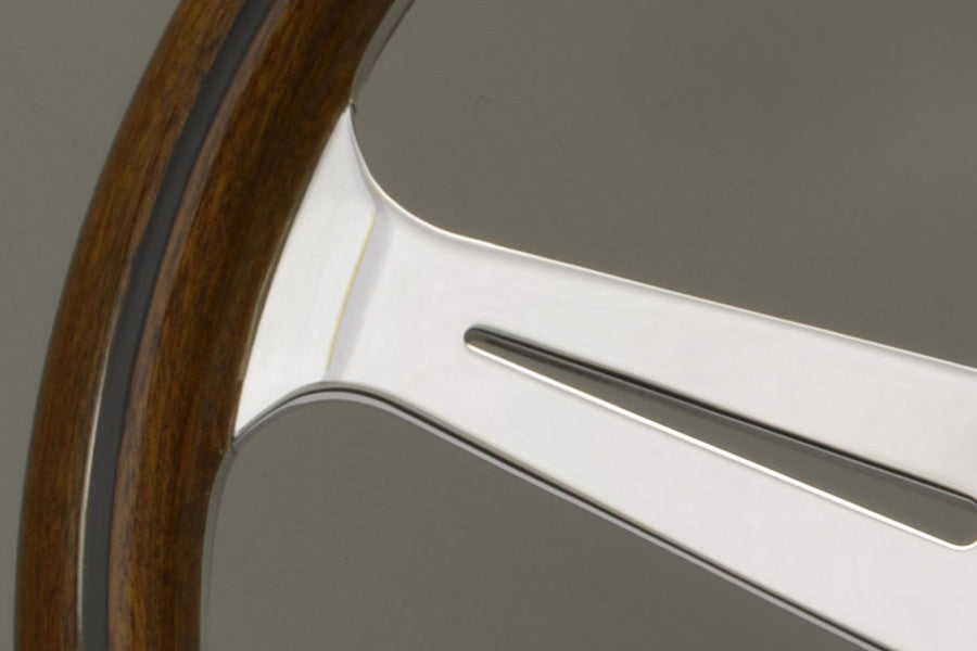 Nardi ND Classic Steering Wheel - Wood Polished Spokes Visible Screws 360mm