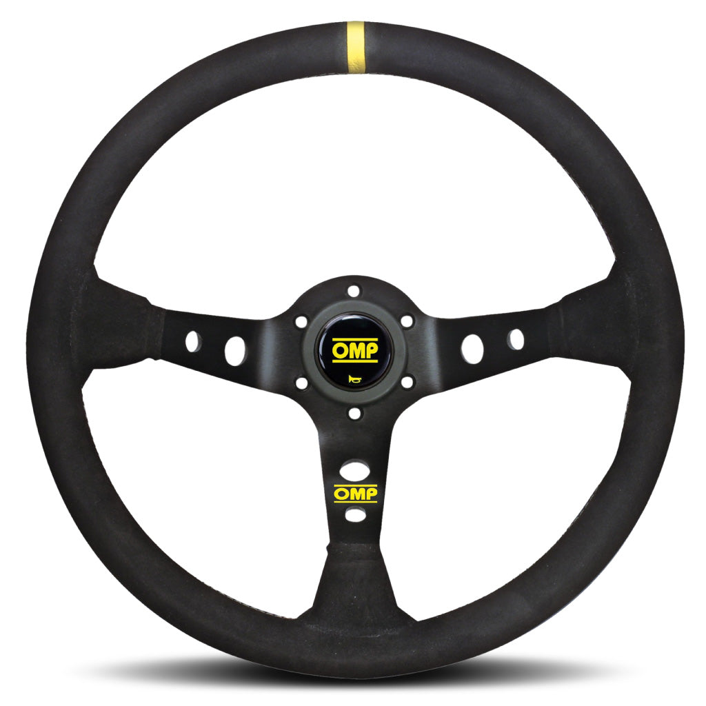 OMP Corsica 350 Steering Wheel - Black Suede Black Spokes 350mm