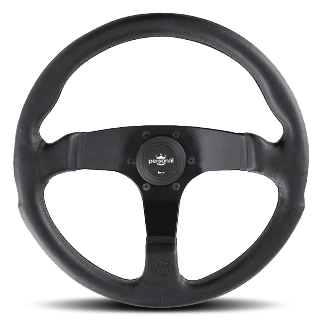 Personal Fitti E3 Steering Wheel - Black Leather Black Spokes 350mm