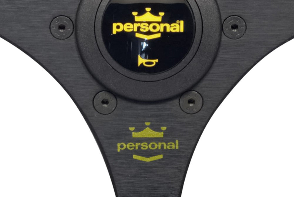 Personal Fitti Formula Racing Steering Wheel - Black Leather Black Spokes 320mm