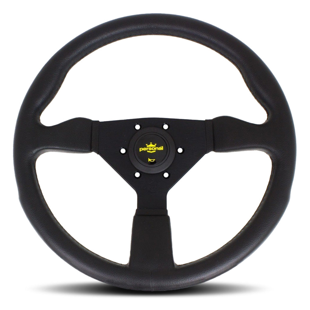 Personal Grinta Steering Wheel - Black Polyurethane Black Spokes 350mm